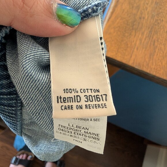 L.L. Bean Women's Sunwashed Chambray Pants Denim Straight-Leg Crop XL Reg Blue - Picture 4 of 6